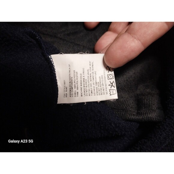 Men's Timberland Polartec Fleece Mock Neck Full Zip Jacket Blue Size Large - Picture 6 of 6